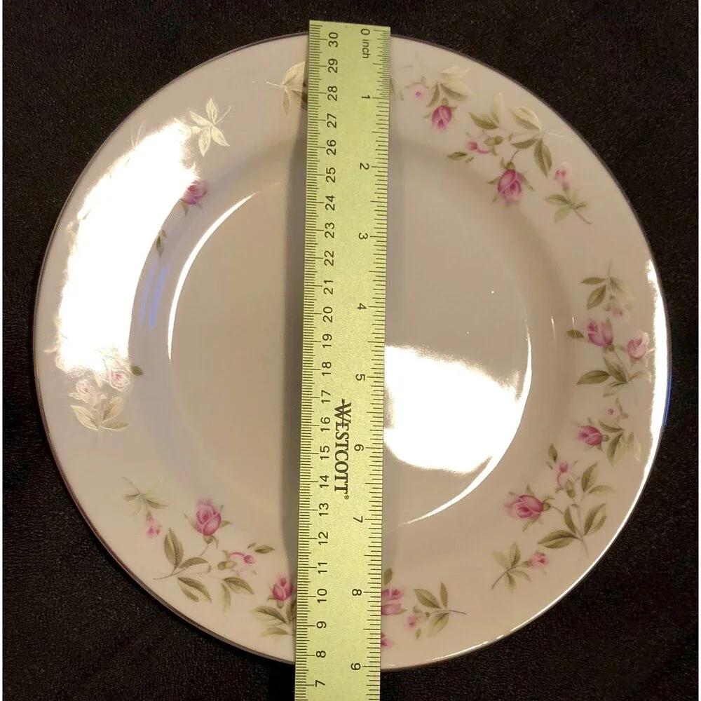 Fine China Dinner Salad Plates by Fine China of Japan 8 Piece Set Pattern FCJ46